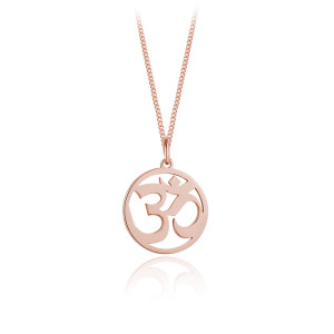 Na święta | Srebrny naszyjnik ze znakiem Om - rose gold