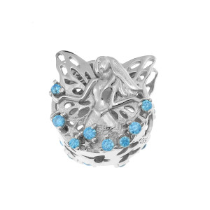 Na święta | Srebrny Charms Beads - Wróżka Elf Motyl