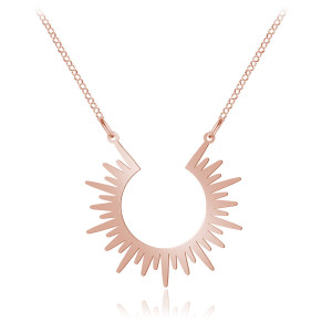 Srebrny naszyjnik Solange - Słońce - rose gold