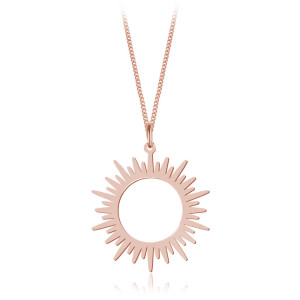 Srebrny naszyjnik Salina - Słońce - rose gold