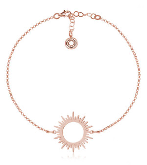 Na święta | Srebrna bransoletka Salina - Słońce - rose gold