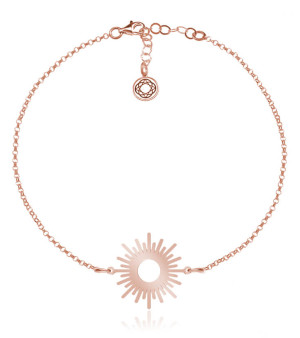 Na święta | Srebrna bransoletka Somer - Słońce - rose gold