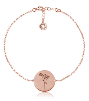 Kwiaty Polskie - Bransoletka z Wrotyczem rose gold - Grawer