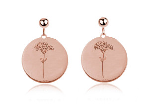 Na święta | Kwiaty Polskie - Kolczyki z Niezapominajką - rose gold