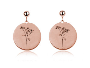 Na święta | Kwiaty Polskie - Kolczyki z Wrotyczem rose gold