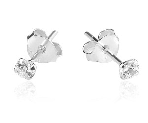 Na święta | Kolczyki z Cyrkonią Bling - 3 mm