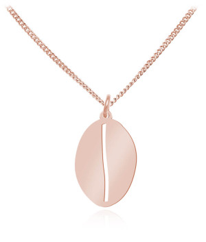Na święta | Srebrny naszyjnik - Ziarno Kawy - rose gold