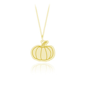 Srebrny naszyjnik - Pumpkin - Dynia - Grawer - 24k złocenie