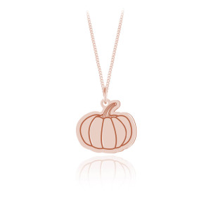 Srebrny naszyjnik - Pumpkin - Dynia - Grawer - rose gold