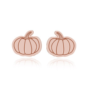 Na święta | Srebrne kolczyki - Pumpkin - Dynia - rose gold