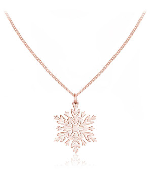 Srebrny naszyjnik - Śnieżynka - Rose Gold