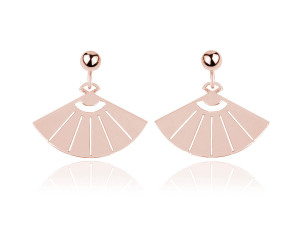 Na święta | Srebrne Kolczyki Wachlarze S - rose gold