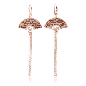 Na święta | Srebrne Kolczyki Osaka - Wachlarze - rose gold