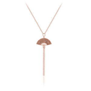 Srebrny Naszyjnik Wachlarz Osaka - rose gold