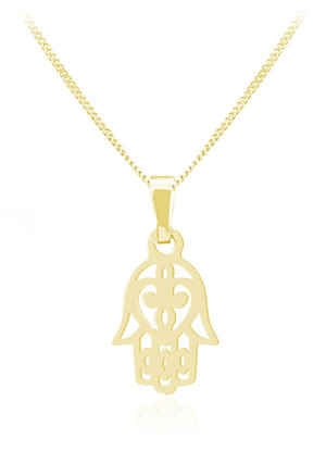 Na święta | Naszyjnik Ręka Fatimy - Hamsa - 24k złocenie