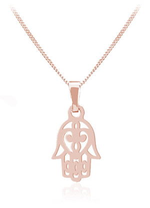 Na święta | Naszyjnik Ręka Fatimy - Hamsa - rose gold