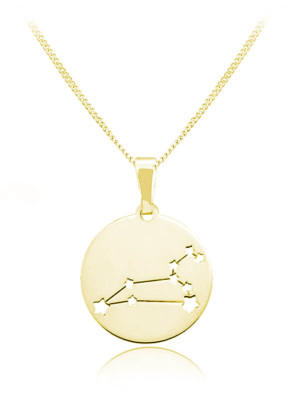 Naszyjnik ze znakiem zodiaku - 24k złocenie - ażur