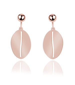 Złote Kolczyki Ziarno Kawy - rose gold