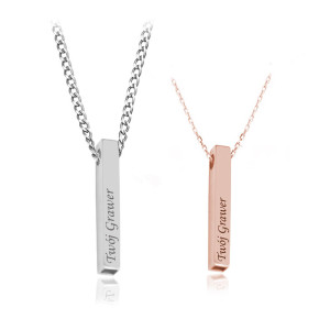 Na święta | Srebrny komplet naszyjnikow Unity - Grawer - rose gold