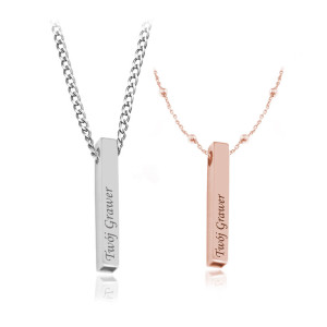 Na święta | Srebrny komplet naszyjnikow Unity - Grawer - rose gold