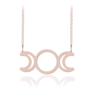 Na święta | Naszyjnik Potrójna Bogini - Księżyc Fazy - rose gold
