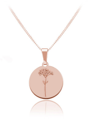 Na święta | Kwiaty Polskie - Naszyjnik z Niezapominajką - rose gold - Grawer