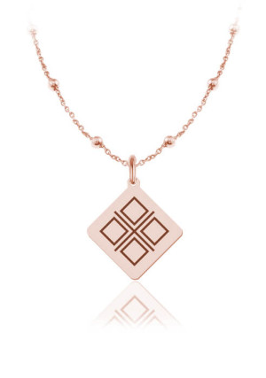 Na święta | Srebrny naszyjnik Mokosz I - łańcuszek kulki - rose gold - Grawer