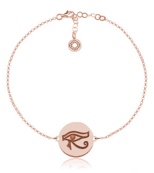 Na święta | Bransoletka srebrna Oko Horusa - Grawer - rose gold