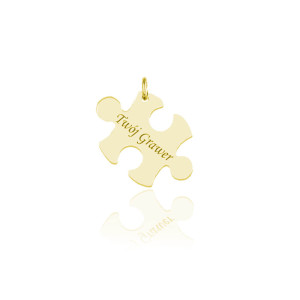 Na święta | Wisiorek Puzzel II - Grawer - 24k złocenie