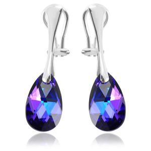 Srebrne klipsy z kryształem Swarovski® - 16mm - Heliotrope