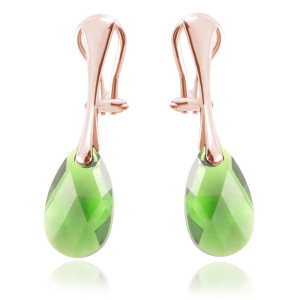 Srebrne klipsy z kryształem Swarovski® - 16mm - Peridot - rose gold