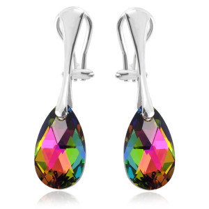 Srebrne klipsy z kryształem Swarovski® - 16mm - Vitrail Medium