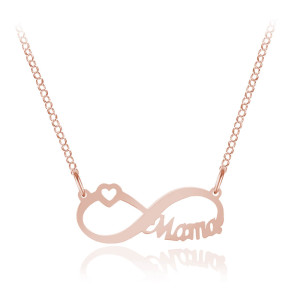 Na święta | Srebrny naszyjnik Infinity Mama - rose gold