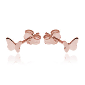 Na święta | Srebrne kolczyki Motylki 3D - rose gold
