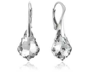 Na święta | Srebrne kolczyki z kryształem Swarovski® - Baroque