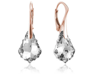 Srebrne kolczyki z kryształem Swarovski® - Baroque - rose gold