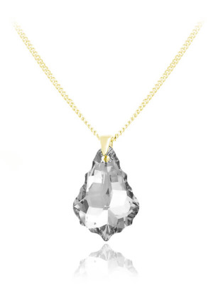 Srebrny naszyjnik z kryształem Swarovski® - Baroque - 24k złocenie