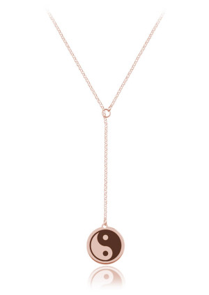 Naszyjnik Przekładany z Symbolem Yin Yang ze Srebra pr. 925 Grawer - rose gold
