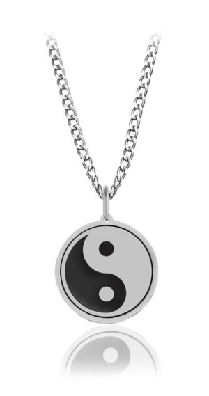 Na święta | Naszyjnik Męski z Symbolem Yin Yang ze Srebra pr. 925 Grawer