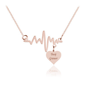 Na święta | Naszyjnik Linia Życia z Sercem - rose gold