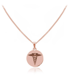 Naszyjnik Kadyceusz Wąż Eskulapa ze srebra pr. 925 - rose gold