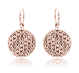 Na święta | Kolczyki Kwiat Życia ze srebra pr. 925, Rose Gold
