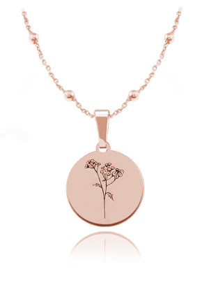 Na święta | Kwiaty Polskie - Naszyjnik Wrotycz - łańcuszek kulki - rose gold