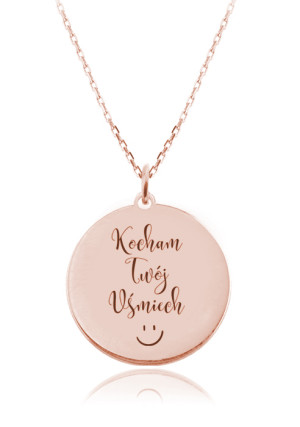 Naszyjnik Kocham Twój Uśmiech - Grawer - Rose Gold