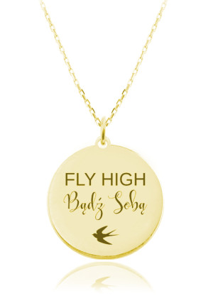 Naszyjnik Bądź Sobą - Fly High - Grawer - 24k złocenie