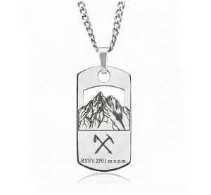 Srebrny Nieśmiertelnik GÓRY Tatry RYSY 2501 m n.p.m. – Grawer