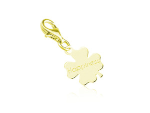 Zawieszka Charms Koniczynka - Grawer - 24k złocenie