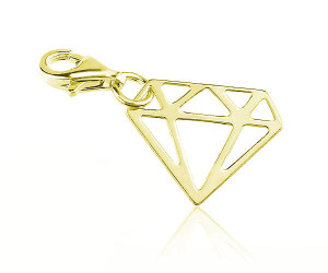 Zawieszka do bransoletek chrams diament - 24k złocenie