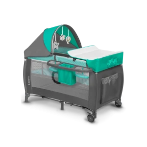 Łóżeczko turystyczne Lionelo Sven Plus Turquoise/ Grey