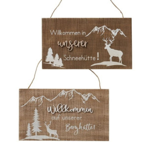 LivingActive Forestis Schild Willkommen auf unserer Bergh&uuml;tte!